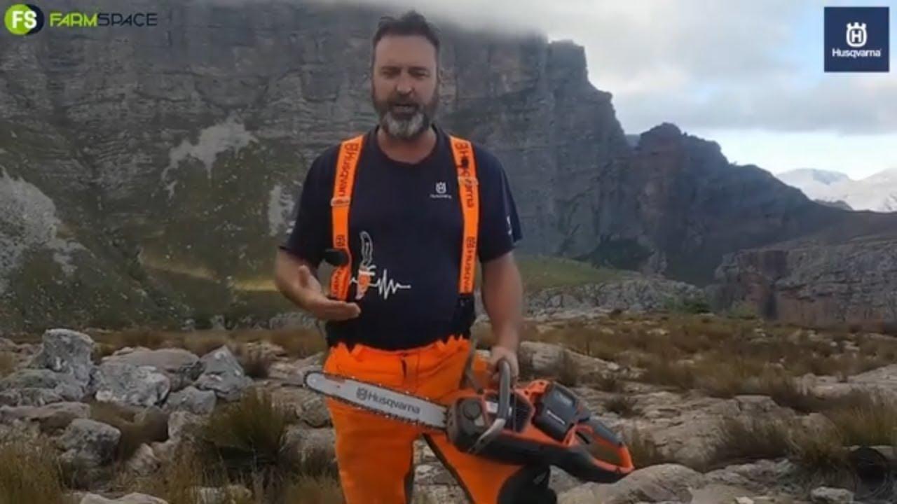 Helihack met Husqvarna. Kyk hierdie "big daddy" battery saag!