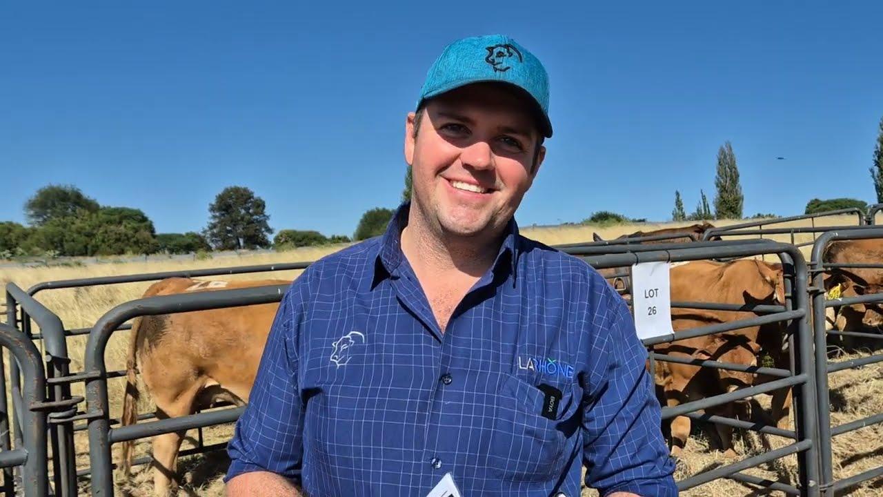 AJ du Toit from La Rhone Limousins at the Devlan Limousins Champagne Auction 2024.