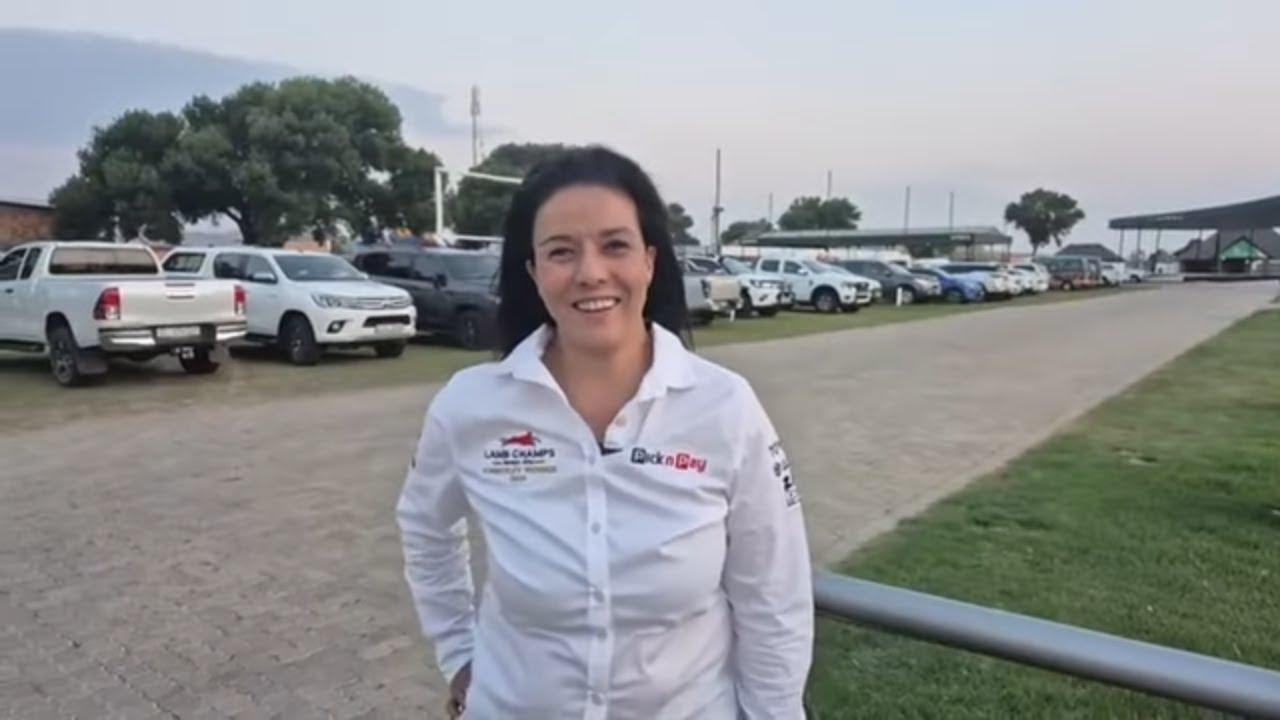 Lamb Champs Kimberley se wenner met haar wit dorper is ook hier by die finaal op Nampo Alfa 2025.